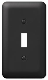 Amerelle Devon Series 935TBK Wallplate, 1-Toggle, 5 in L, 2-13/16 in W, 1-Gang, Steel, Black